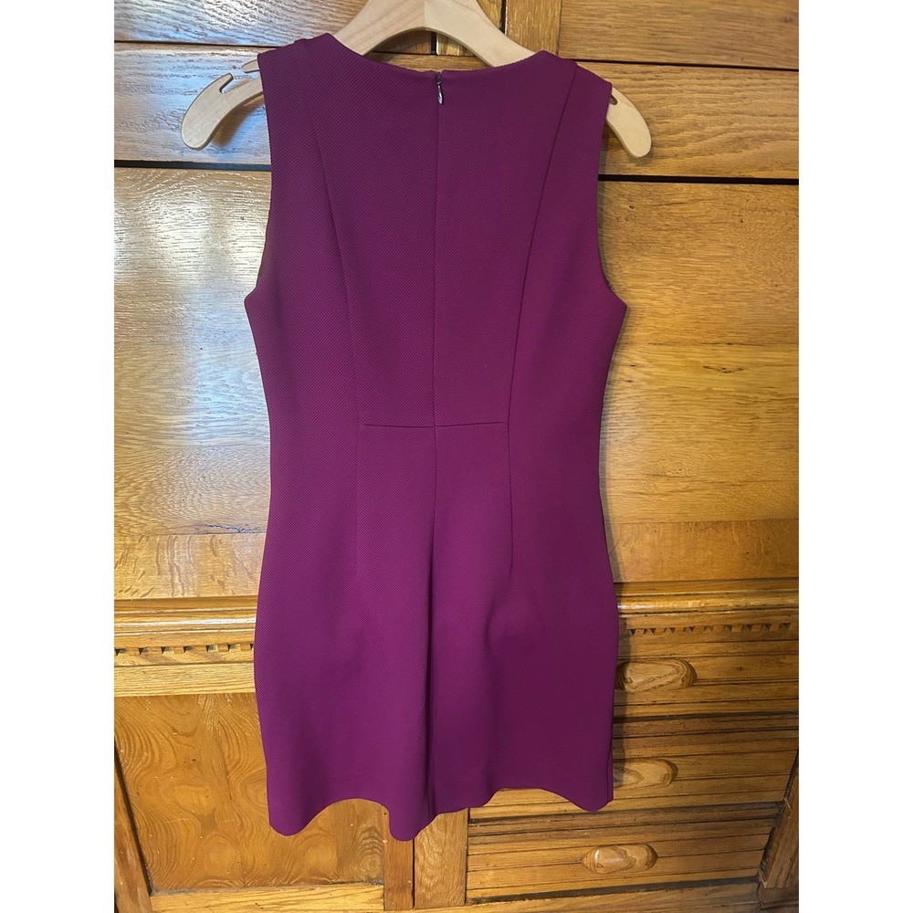 Diane von Furstenberg Magenta Purple Textured Sleeveless Pocket Shift Dress Chic - Picture 11 of 14